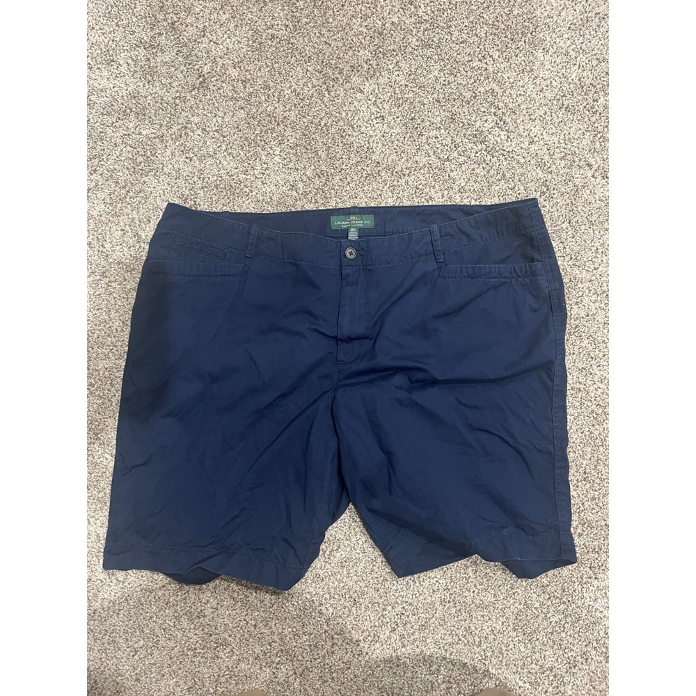 Lauren Ralph Lauren Mens Navy Blue Chino Shorts 100% Cotton Size‎ 20W